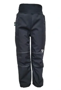 Softshellové kalhoty - černo-reflexní s kapsami na zip/ 30.000mm, 15.000g/m 